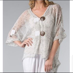 Kaktus mesh short sleeve cardigan top.